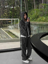 RT No. 12445 DARK GRAY ZIP HOODIE & CARGO SWEATPANTS