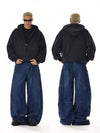 RT No. 12543 RECONSTRUCTED BLUE WORKWEAR BAGGY JEANS