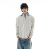 RT No. 25051 WHITE-GRAY POLO SWEATER
