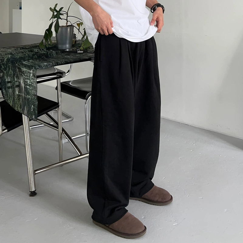 RT No. 11417 FOLDED PLEATED STRAIGHT SWEATPANTS