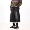RT No. 13010 WASHED BLACK DENIM SHORT JEANS