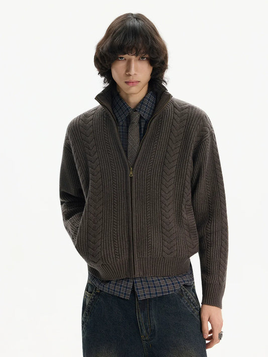 RT No. 50300 KNITWEAR TWIST ZIPPER SWEATER