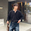RT No. 31074 WAFFLE KNIT HENRY COLLAR LONGSLEEVE