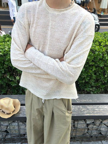 RT No. 13018 PATTERN KNIT CREAM LONGSLEEVE