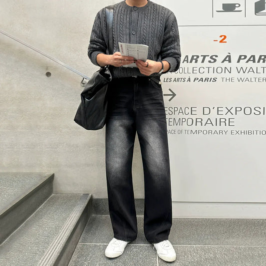 RT No. 42102 WASHED DENIM STRAIGHT JEANS