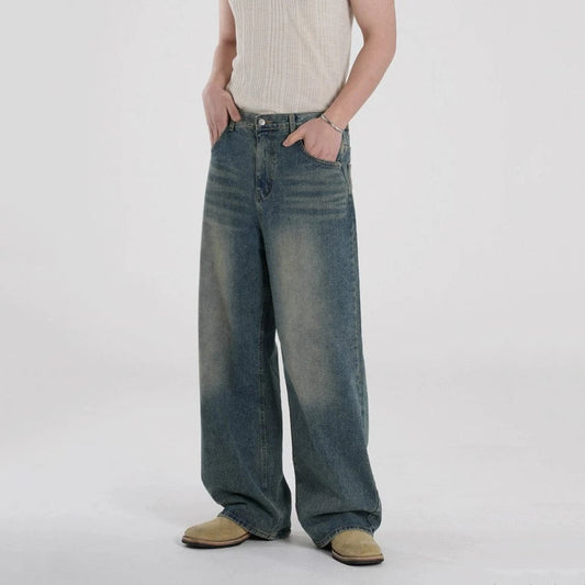 RT No. 18608 WASHED BLUE STRAIGHT DENIM JEANS