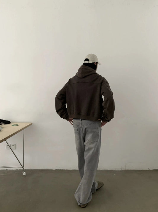 RT No. 19845 WASHED GRAY STRAIGHT DENIM JEANS