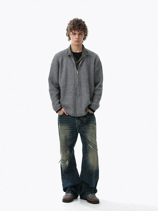 RT No. 50216 KNITWEAR TWO PIECE WAFFLE SWEATER