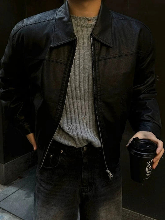 RT No. 32057 BLACK COLLAR LEATHER JK