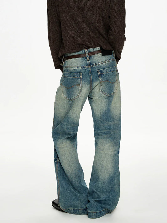 RT No. 50006 WASHED DENIM STRAIGHT JEANS