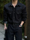 RT No. 25009 BLACK WORKWEAR PILOT BUTTON-UP