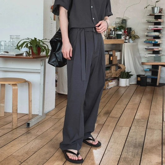 RT No. 18111 COLLAR SHIRT & PLEATED STRAIGHT PANTS
