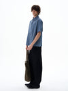 RT No. 12713 BLUE PLAID SHORT SLEEVE SHIRT