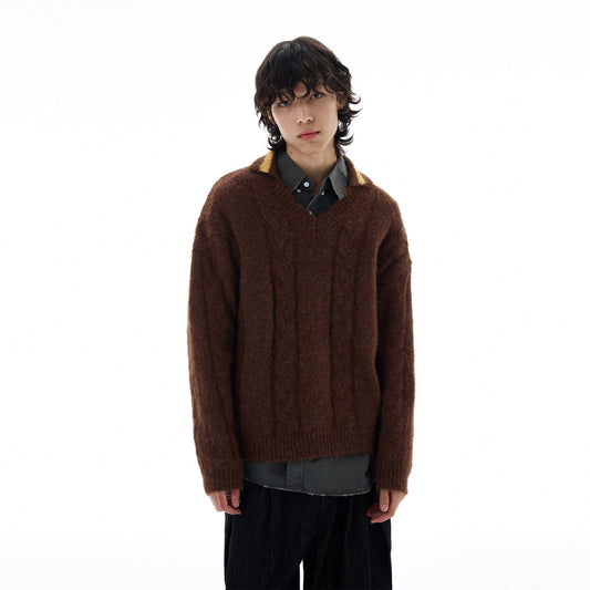 RT No. 25062 KNITWEAR V-NECK COLLAR SWEATER