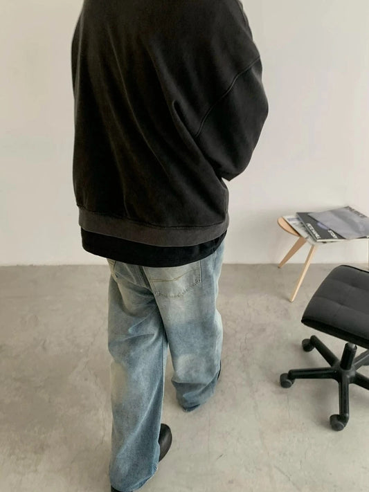 RT No. 18737 WASHED BLUE DENIM STRAIGHT JEANS