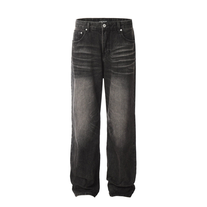 RT No. 11506 WASHED BLACK DENIM STRAIGHT JEANS