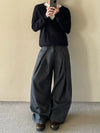 RT No. 50255 TWEED DOUBLE PLEATED WIDE PANTS