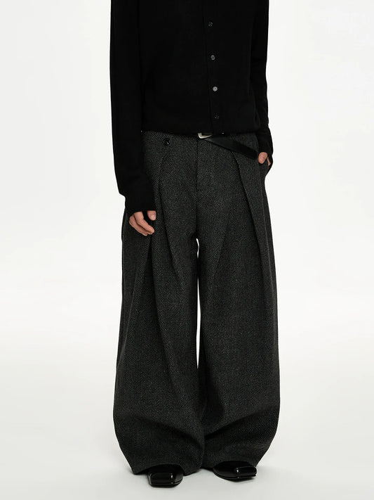RT No. 50025 PLEATED A-LINE BAGGY SUIT PANTS