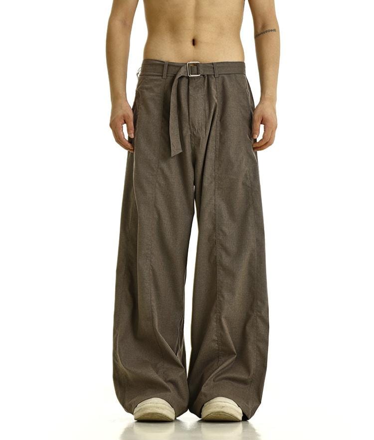 RT No. 11963 BROWN WIDE STRAIGHT PANTS