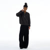 RT No. 19526 HOLLOW KNIT HALF BUTTON-UP SWEATER