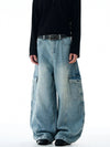RT No. 32829 BAGGY SCIMITAR CARGO DENIM JEANS