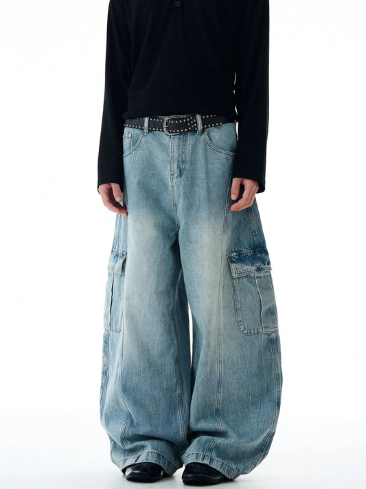 RT No. 32829 BAGGY SCIMITAR CARGO DENIM JEANS