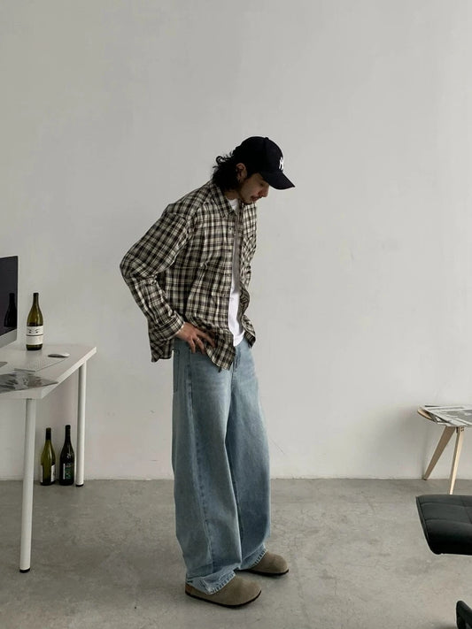 RT No. 18763 WASHED BLUE BAGGY DENIM JEANS