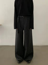 RT No. 28111 DARK GRAY SILHOUETTE BAGGY STRAIGHT PANTS