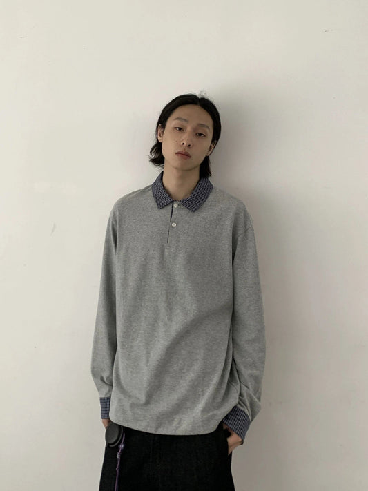 RT No. 29127 PLAID TWO-PIECE POLO SWEATER SHIRT