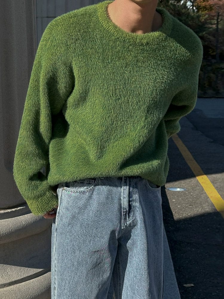 RT No. 11973 GREEN MOHAIR PULLOVER SWEATER