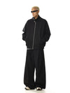 RT No. 28004 BLACK MOCK-NECK ZIP SPORTS SWEATER