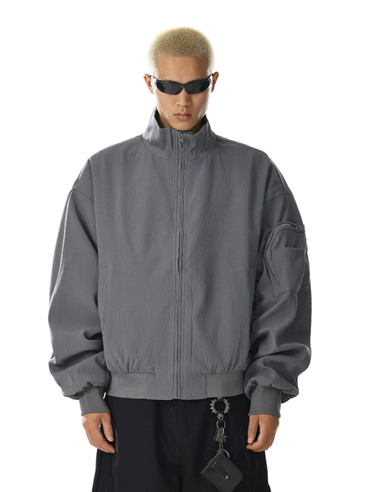 RT No. 32717 GRAY SILHOUETTE STAND COLLAR JK