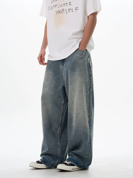 RT No. 18040 BLUE DENIM WIDE STRAIGHT JEANS