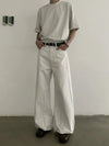 RT No. 18865 CREAM SCIMITAR STRAIGHT PANTS