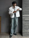 RT No. 29054 WHITE MOTORCYCLE COLLAR ZIP JK