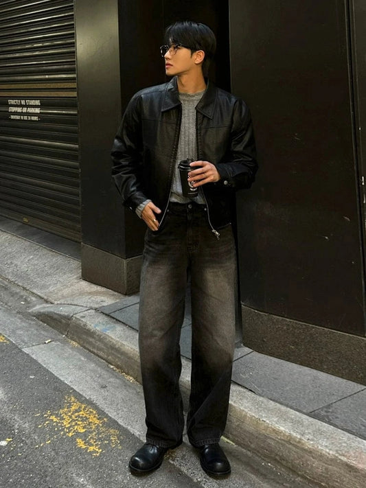 RT No. 32057 BLACK COLLAR LEATHER JK