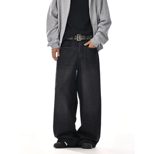 RT No. 12055 BLACK RELAX STRAIGHT DENIM JEANS