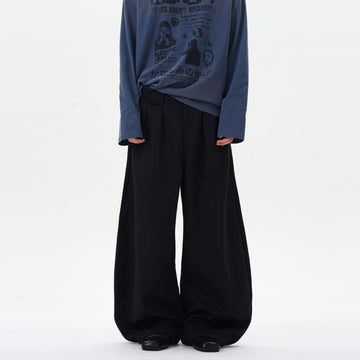 RT No. 12258 BLACK SCIMITAR BAGGY STRAIGHT PANTS