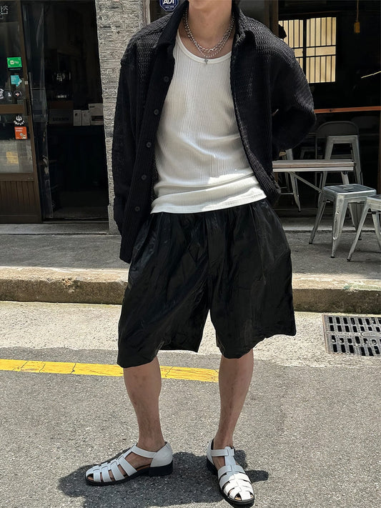 RT No. 12599 KNIT WAFFLE BUTTON-UP SHIRT