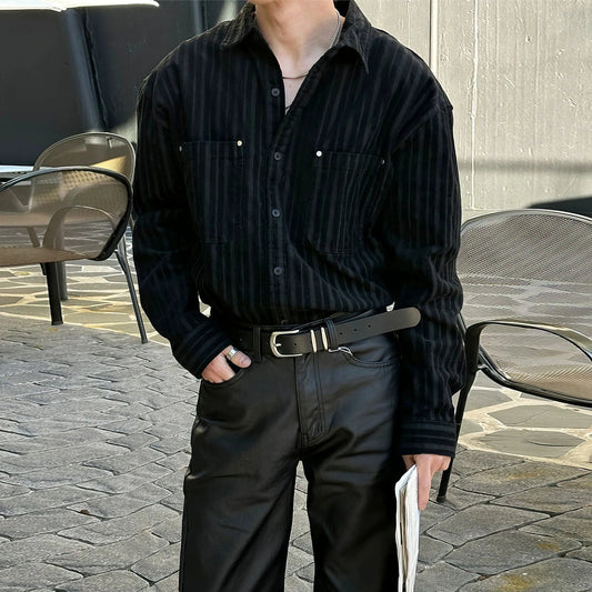 RT No. 13028 VERTICAL STRIPED BUTTON UP SHIRT