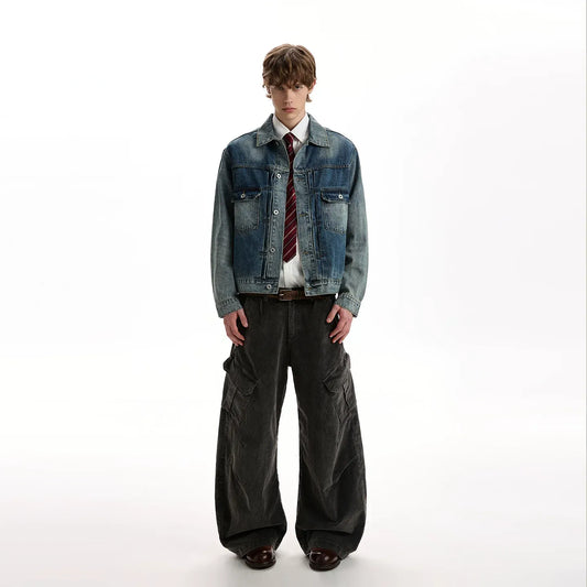 RT No. 40783 WASHED CROPPED DENIM JACKET