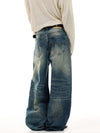 RT No. 55111 WHISKER WIDE STRAIGHT DENIM JEANS