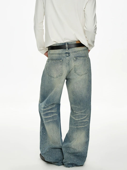 RT No. 50037 WHISKER WASH DENIM STRAIGHT JEANS
