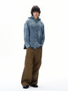 RT No. 31004 HOODED BUTTON-UP DENIM SHIRT