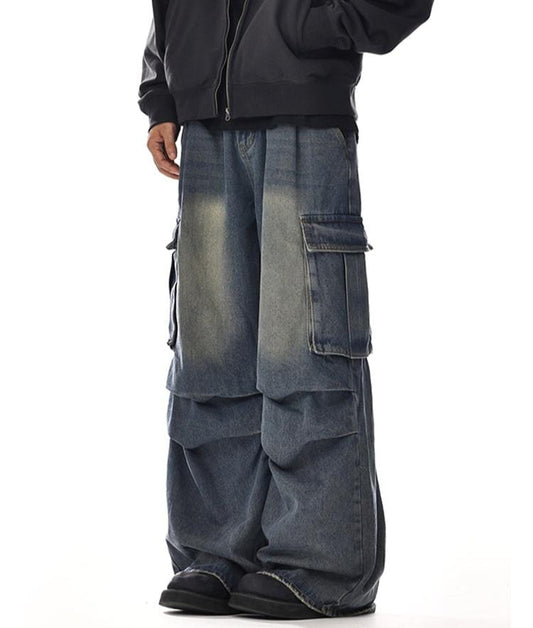 RT No. 12049 BLUE BAGGY STRAIGHT DENIM JEANS