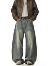 RT No. 28001 RETRO BLUE WIDE STRAIGHT DENIM JEANS