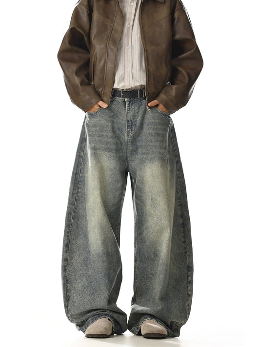 RT No. 28001 RETRO BLUE WIDE STRAIGHT DENIM JEANS