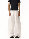 RT No. 18207 WHITE PLEATED PARACHUTE PANTS