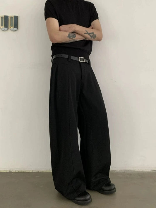 RT No. 18821 BLACK PLEATED SCIMITAR PANTS