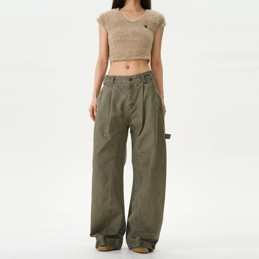 RT No. 12166 PLEATED CARPTENTER STRAIGHT PANTS